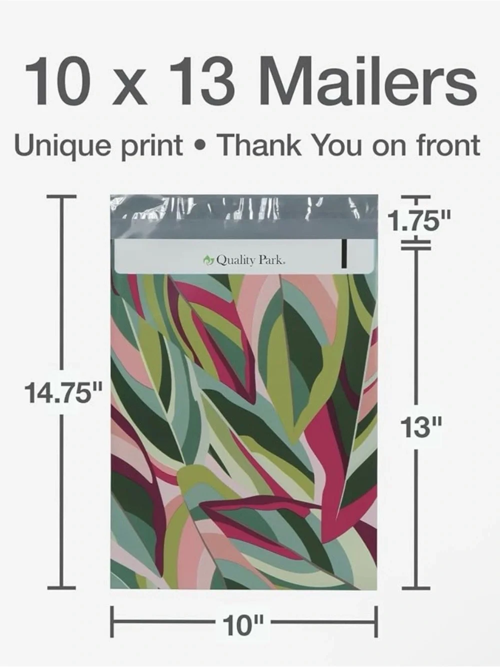 Poly Mailers - Multicolor Leaf “Thank You” - 10 x 13 (Pack of 25)